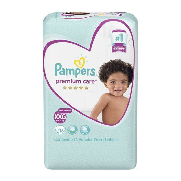 Pañales Pampers Premium Care XXG 16 unds