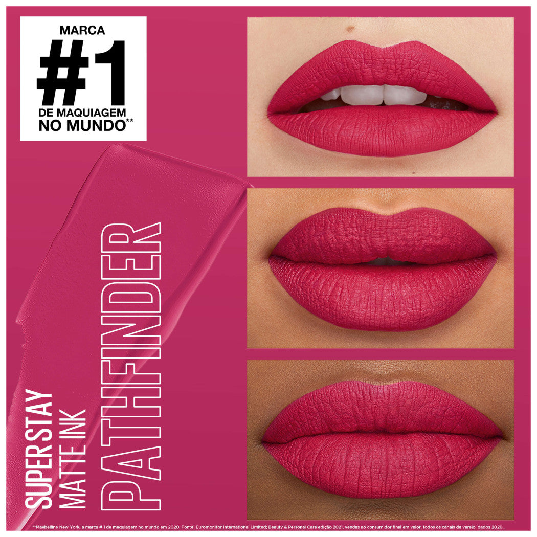 Labial Maybelline Superstay Matte Ink 150 Pink Pathfinder — Perfumería
