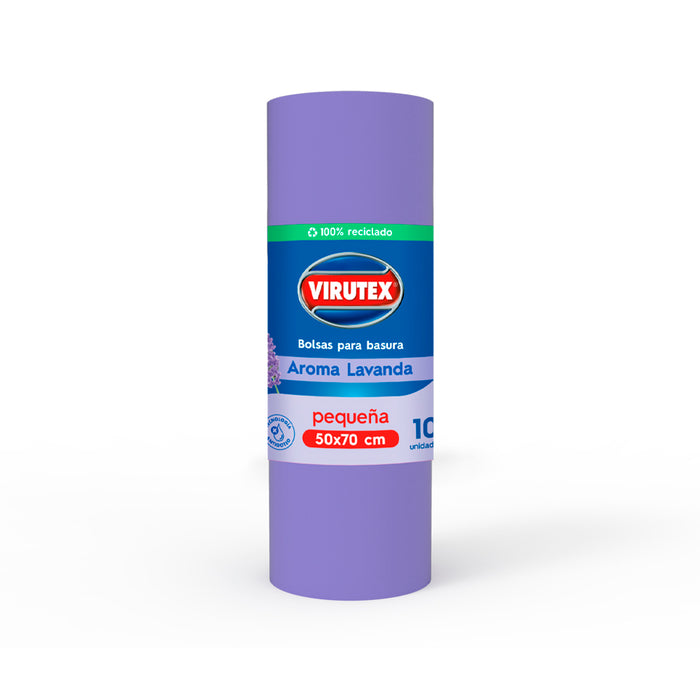 Bolsa de Basura Virutex 100% reciclada 50x70 Aroma Lavanda 10unid