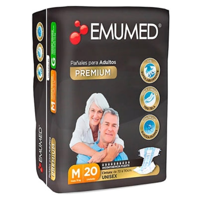 Pañales Adulto EmuMed premium M 20 unds