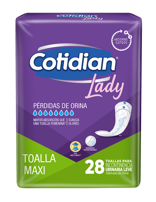 Toallas Higiénicas Cotidian Lady Maxi 28 unds