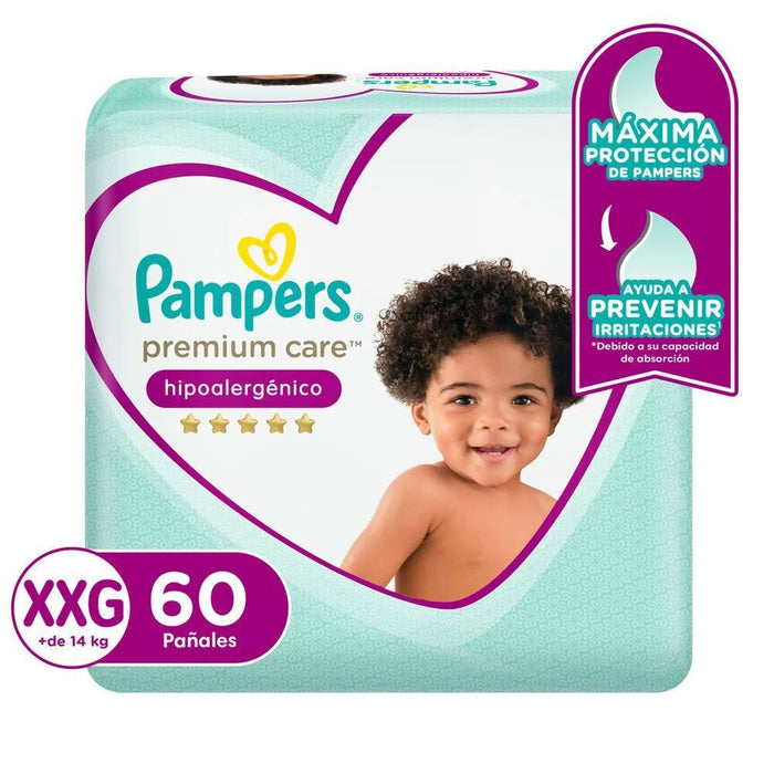 Pañales Pampers Premium Care XXG 60 unds