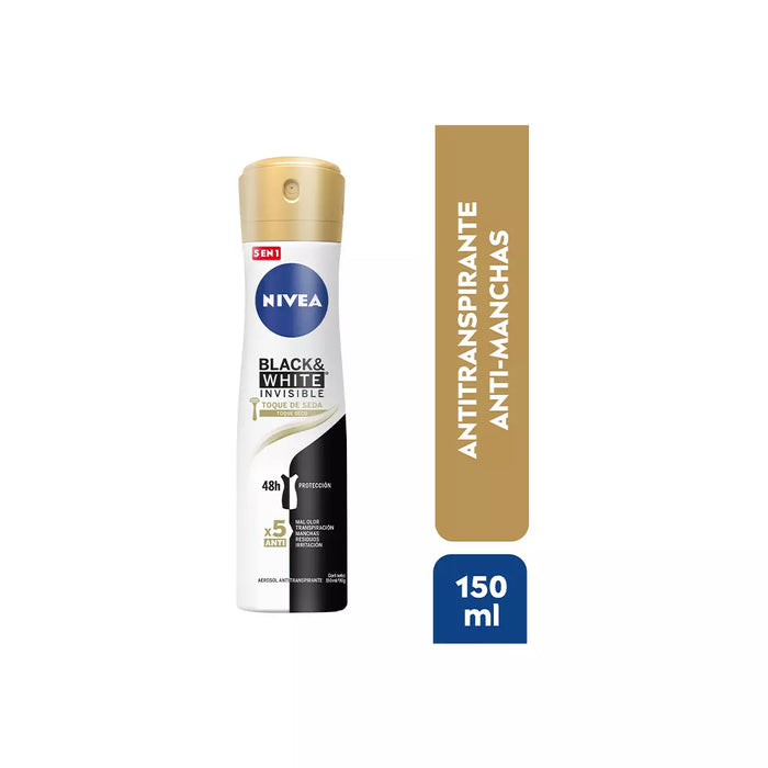 Desodorante spray Nivea B&W Toque de Seda Mujer 150ml