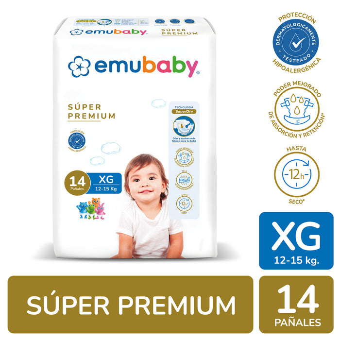 Pañales Emubaby premium XG 14unds