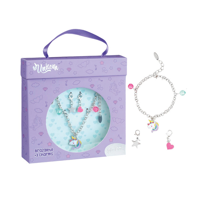 Brazalete gelatti Unicornio + 3 charms