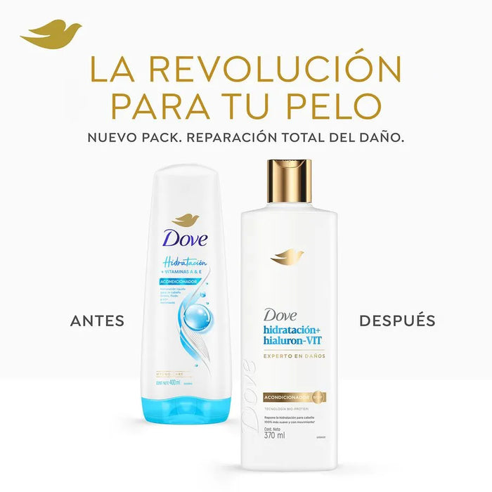 Acondicionador Dove Hidratación + hialuronico Vit 370 ml