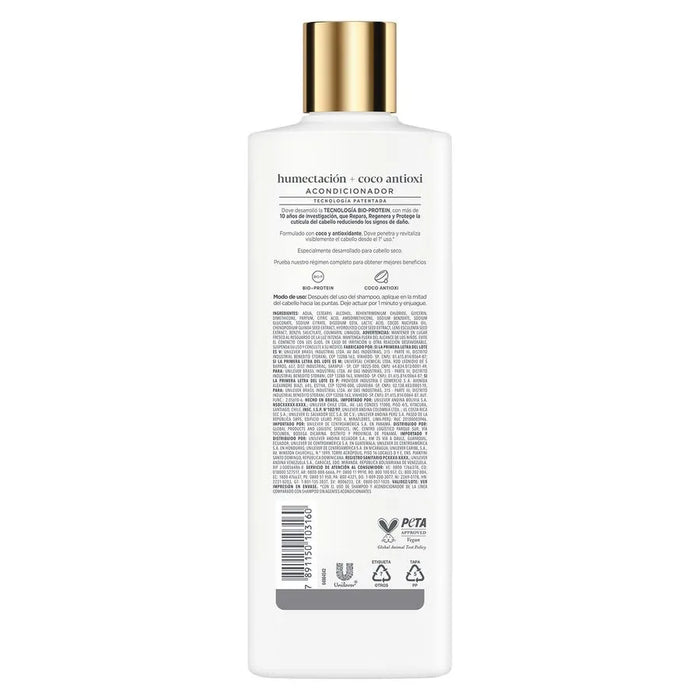 Acondicionador Dove Humectación + Coco Antioxidante 370 ml