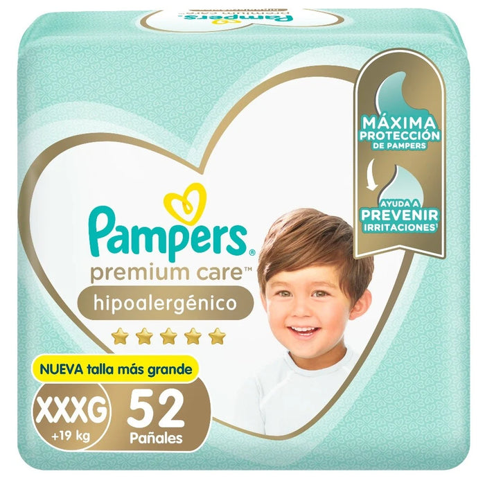 Pañales Pampers Premium Care XXXG 52 unds