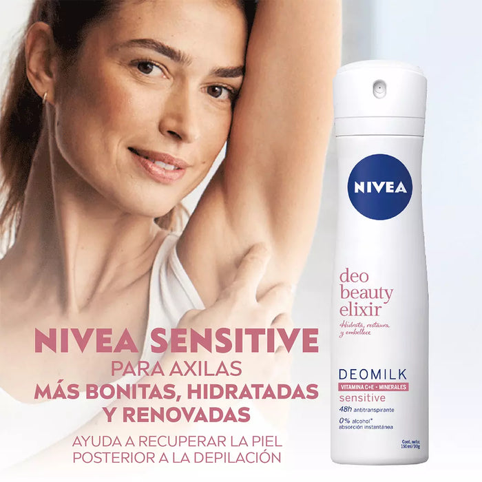 Desodorante spray Nivea Beauty Elixir Sensitive Mujer 150ml