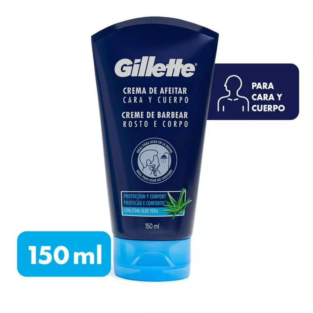 Crema de Afeitar Gillette Cara y Cuerpo 150ml — Perfumería La Mundial