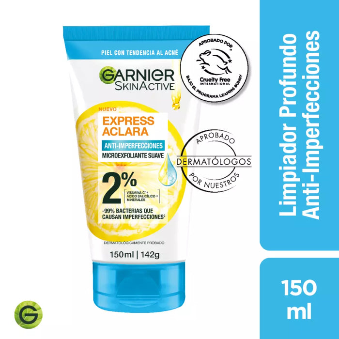 Gel Limpieza Profunda Garnier Anti-Imperfecciones Express Aclara 150ml