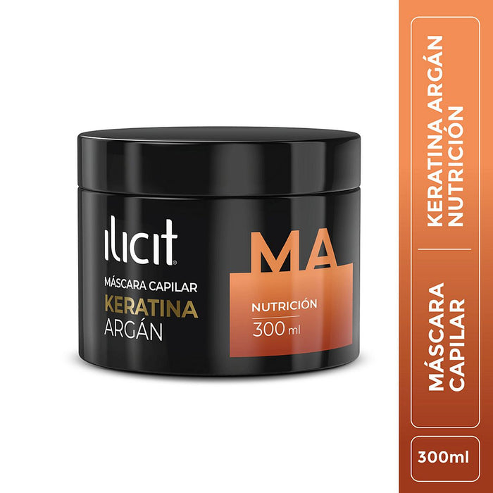 Mascara Capilar Keratina Argan Ilicit 300 ml