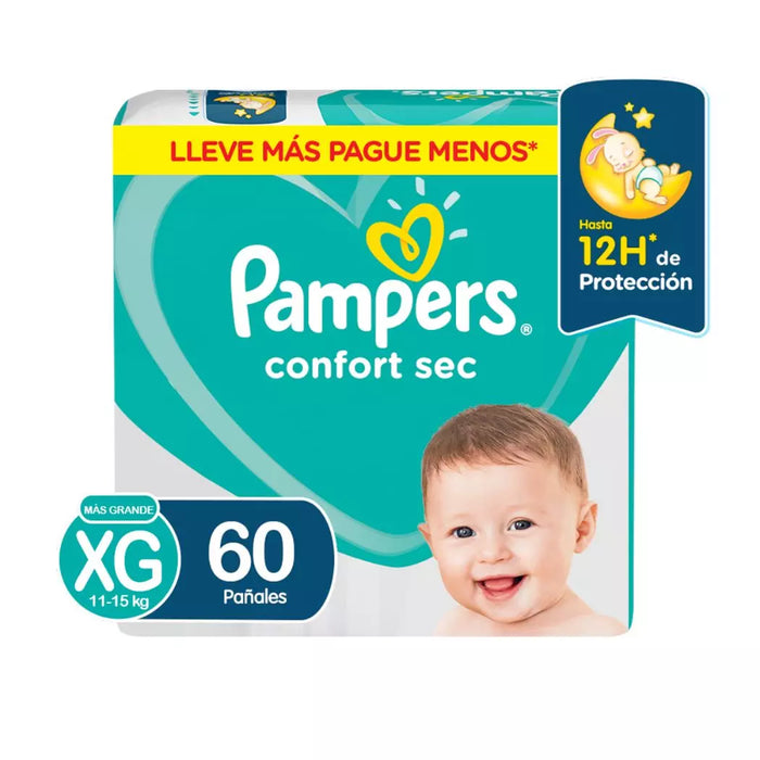 Pañales Pampers Confort Sec XG 60 unds