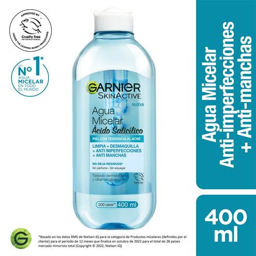 Agua Micelar Garnier Anti-Imperfecciones Express Aclara 400 ml