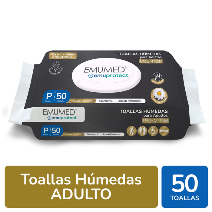 Toallitas humedas Emumed adultos 50 unidades