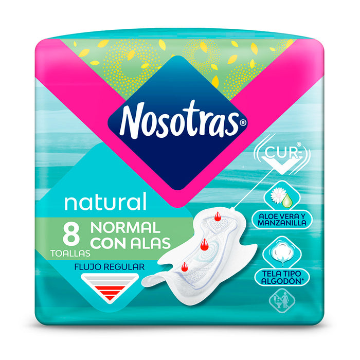 Toalla higiénica Nosotras Natural normal 8 unds.