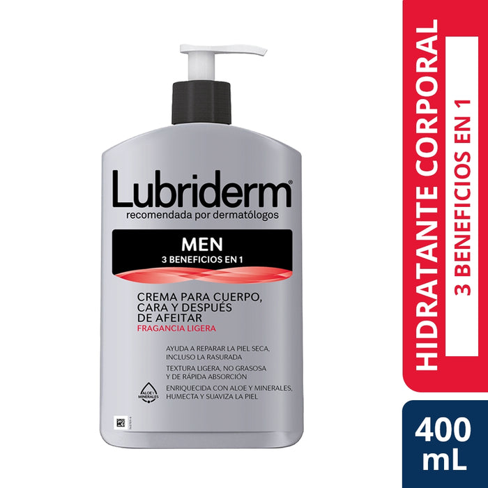 LUBRIDERM Crema MEN’S 3 EN 1 x 400 ml