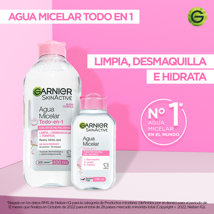 Estuche Garnier Agua Micelar todo en uno 400ml + 100ml