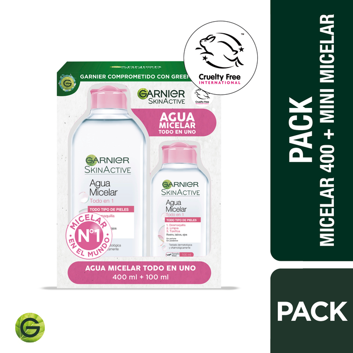 Estuche Garnier Agua Micelar todo en uno 400ml + 100ml