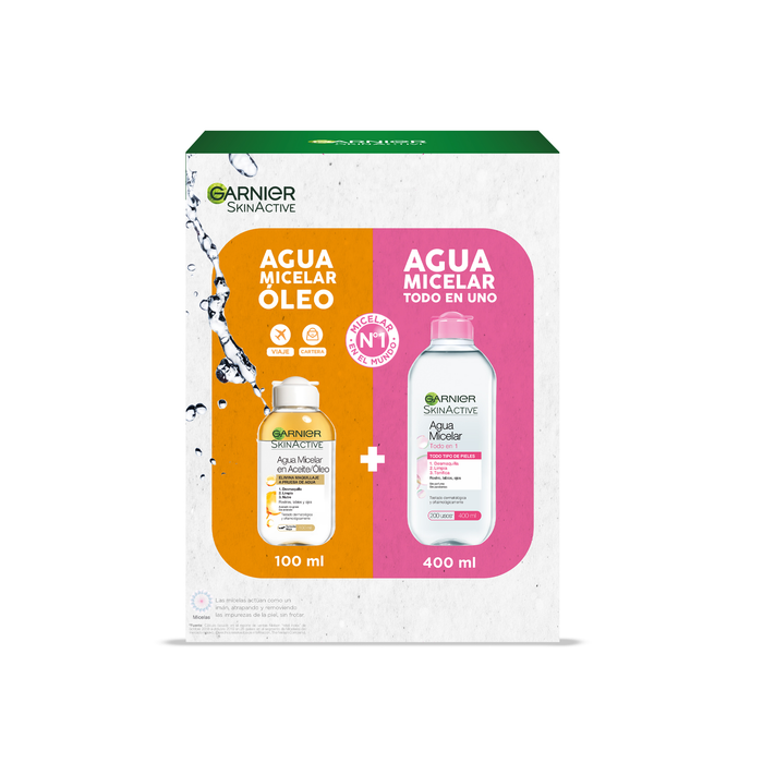 Set Garnier Agua Micelar todo en uno 400ml + Agua bifasica 100ml
