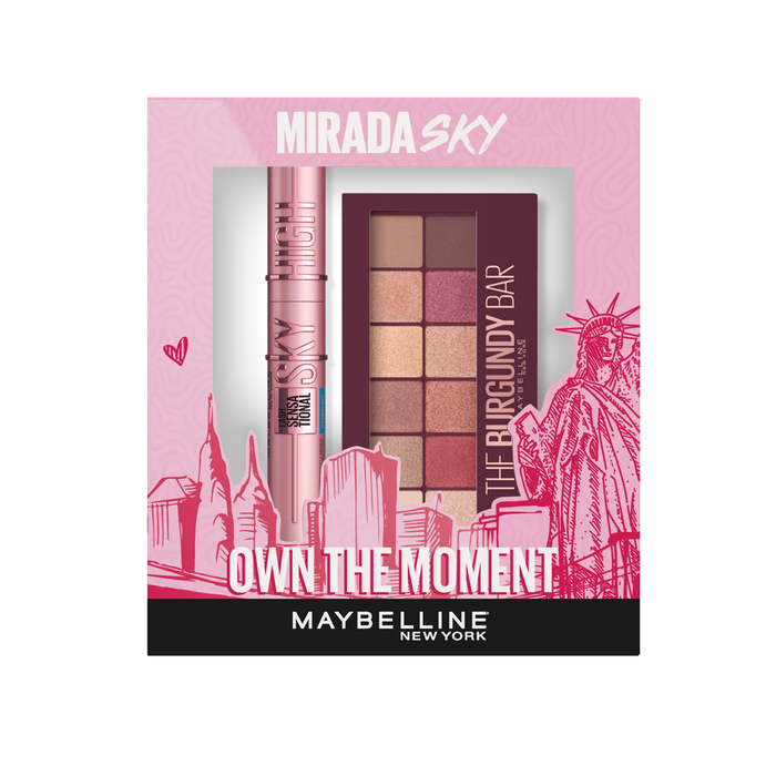 Set Maybelline Mascara Sky High + Paleta Burgundy (Mirada sky)