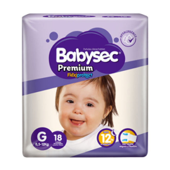 Pañales Babysec Premium G 18 unds