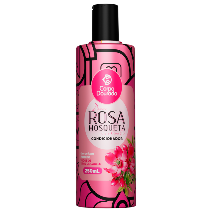 Shampoo y acondicionador Rosa Mosquete 300ml+250ml Corpo Dourado
