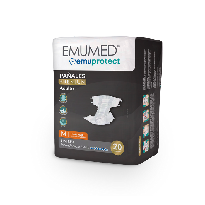 Pañales Adulto EmuMed premium M 20 unds