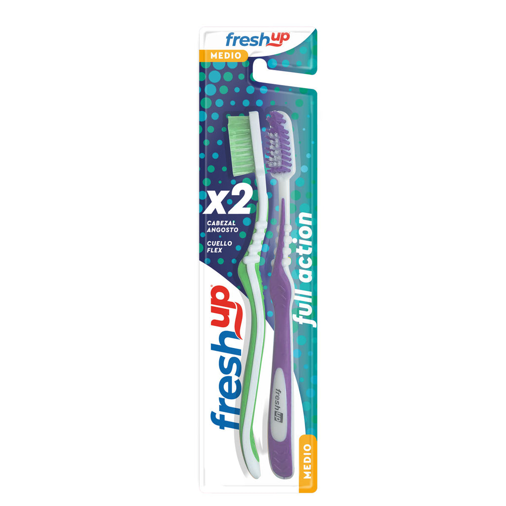 Cepillo Dental Fresh Up Full Adulto Action 2 unidades — Perfumería