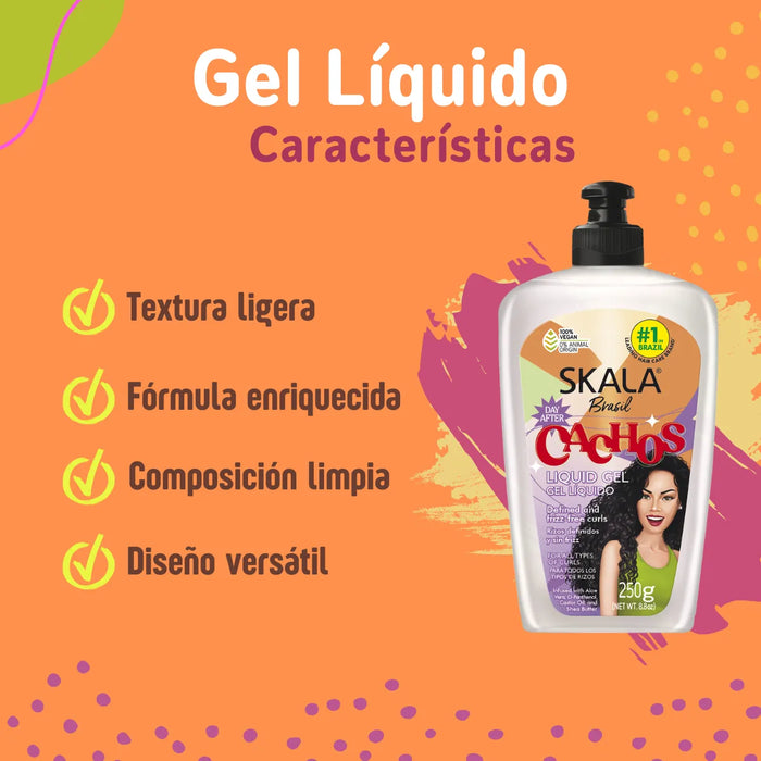 Gel Líquido Para Rulos Perfectos Cachos SKALA 250g
