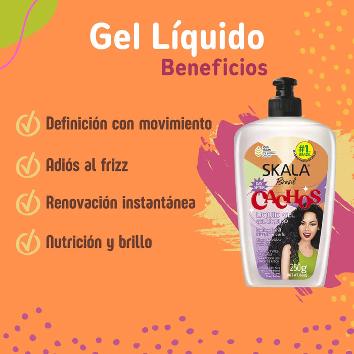 Gel Líquido Para Rulos Perfectos Cachos SKALA 250g