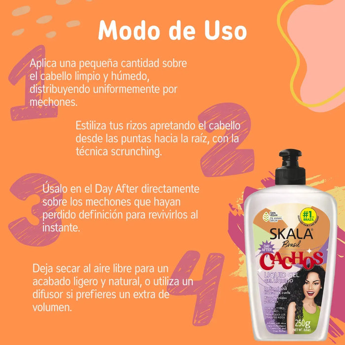 Gel Líquido Para Rulos Perfectos Cachos SKALA 250g