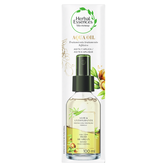 Tratamiento Aqua Oil Herbal Essences Aloe y Argan 100ml