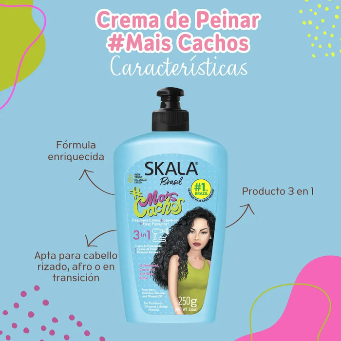 Crema de Peinar Skala 3 En 1 Mais Cachos 250ml