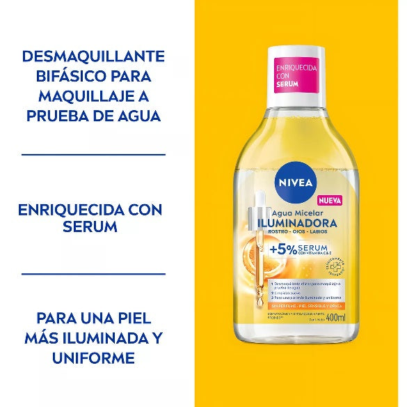 Agua Micelar Bifasica Nivea Iluminadora 400ml