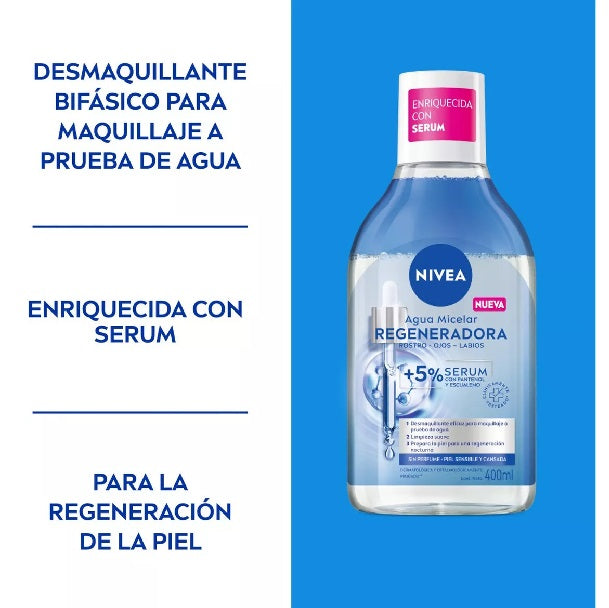 Agua Micelar Bifasica Nivea Regenerdora 400ml