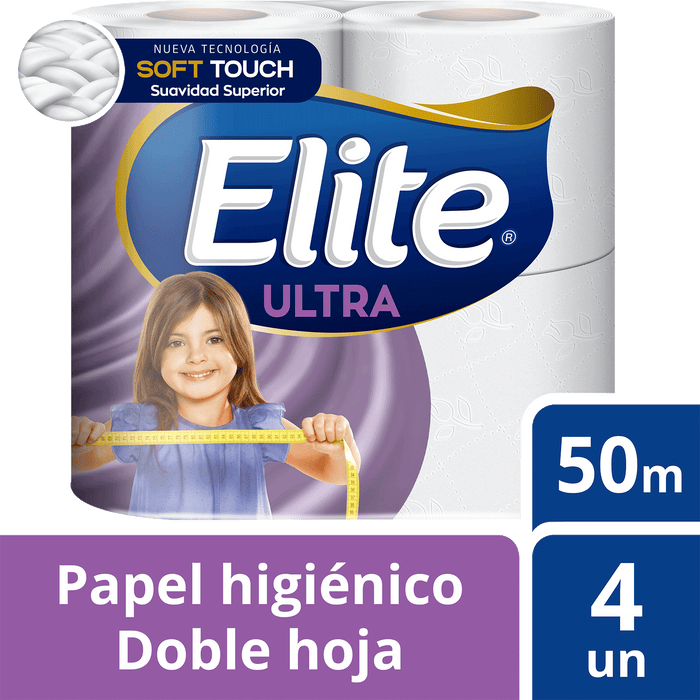 Papel higiénico Elite Ultra doble hoja 4 rollos 50m