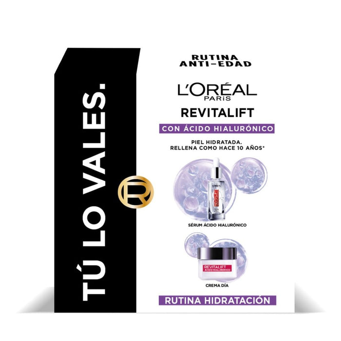 Estuche Crema facial Revitalift con ácido hialurónico Día + Serum 30ml