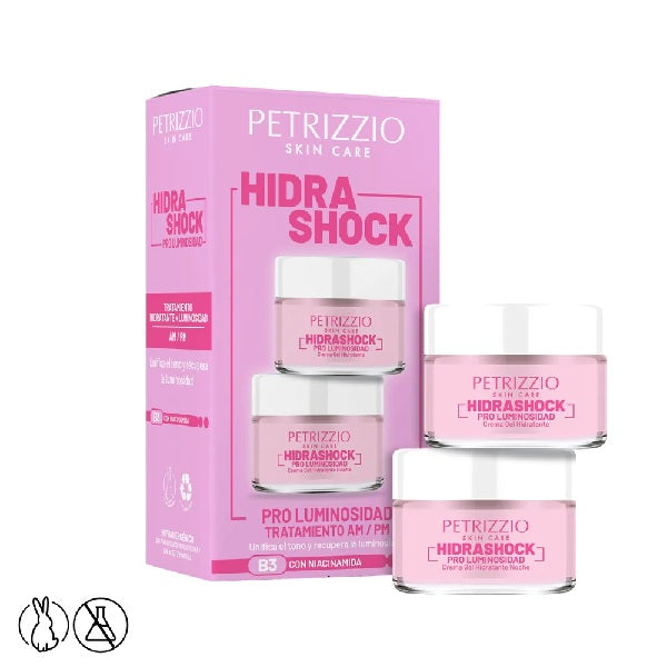 Set cremas Petrizzio Hidrashock Pro Luminosidad Dia + Noche