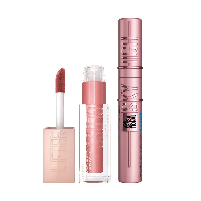 Set Maybelline Mascara Sky High + Lifter Gloss
