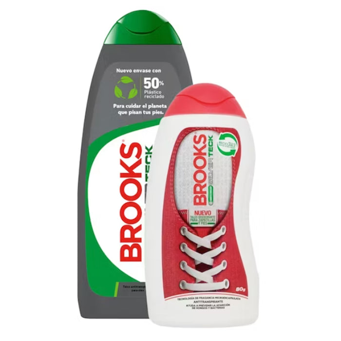 Pack Brooks Talco Pies Silver Tech 120 g + Talco Zapatilla 80 g