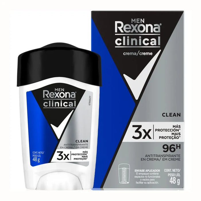 Desodorante barra Rexona Clinical Men Clean 48gr