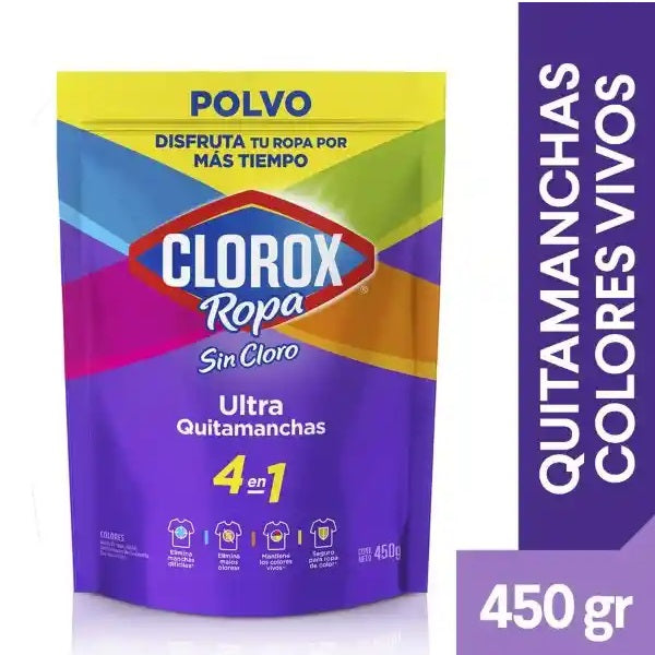 Quitamanchas ropa colores Clorox polvo 450g — Perfumería La Mundial