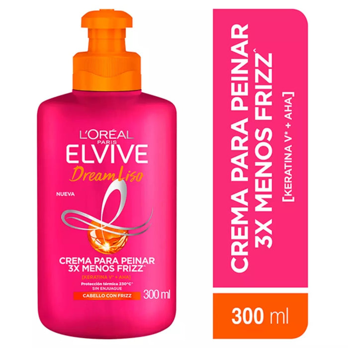 Liso Shampoo Elvive Con Keratina Liss Frizz Control Crema