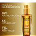 Óleo Extraordinario Elvive 100ml — infografía con beneficios de los 6 óleos de flores preciosas
