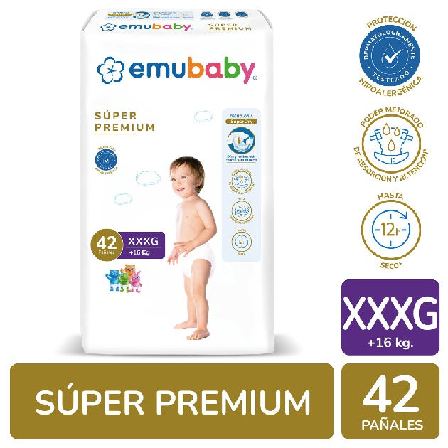 Pañales Emubaby premium XXXG 42unds