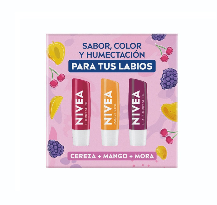 Estuche Nivea Pack 3 Protectores labiales 2026