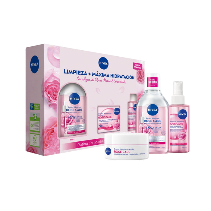 Estuche Nivea rutina de Hidratacion Rosas 3unds