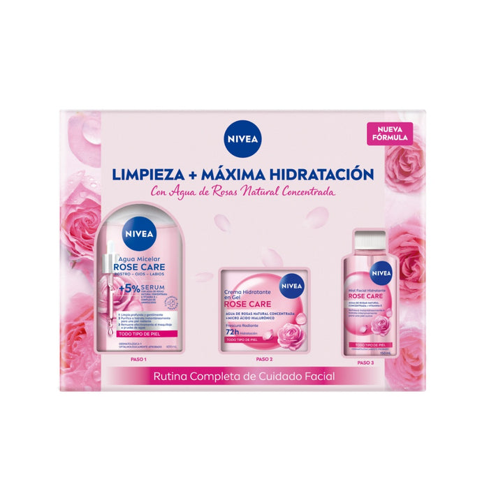 Estuche Nivea rutina de Hidratacion Rosas 3unds