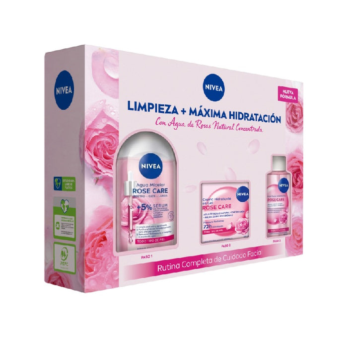 Estuche Nivea rutina de Hidratacion Rosas 3unds